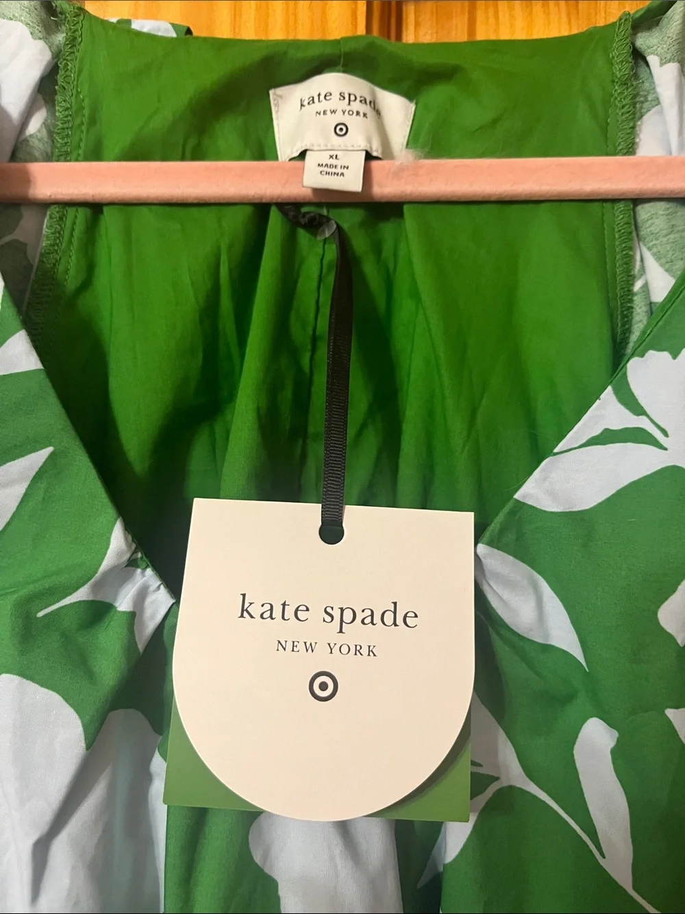 kate spade Green and White Floral Puff-Sleeve mini Dress